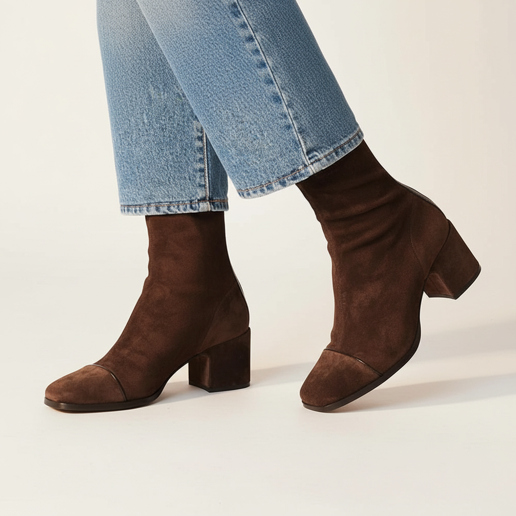 Lily™ | Stilvolle Wildleder-Ankle Boots mit Quadratzehen