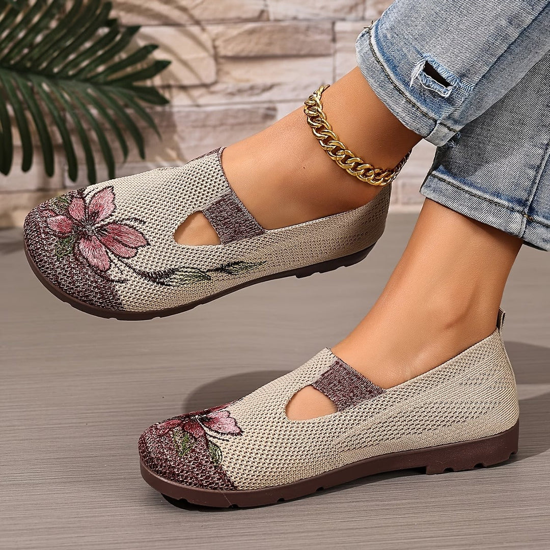 Schicke bestickte atmungsaktive Damenschuhe