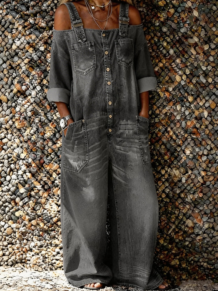 Bo | Denim Overall Jumpsuit mit Schulterriemen