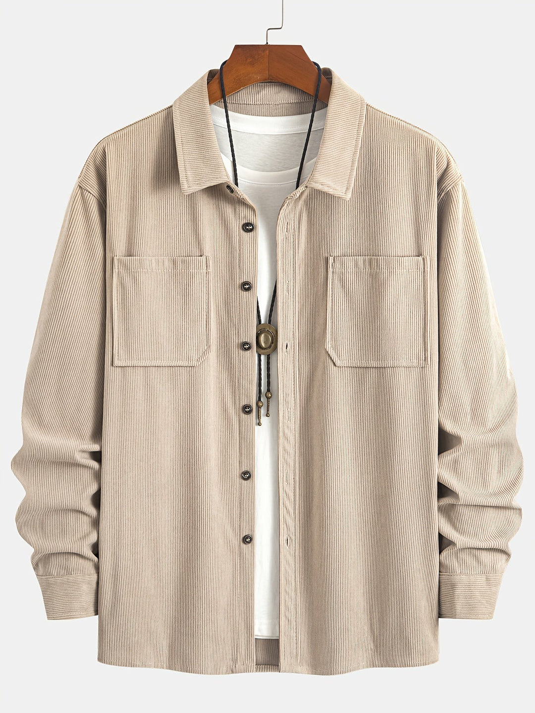 Bryce | Herren Langarm-Overshirt mit Taschen und Knöpfen