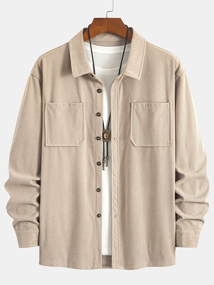 Bryce | Herren Langarm-Overshirt mit Taschen und Knöpfen