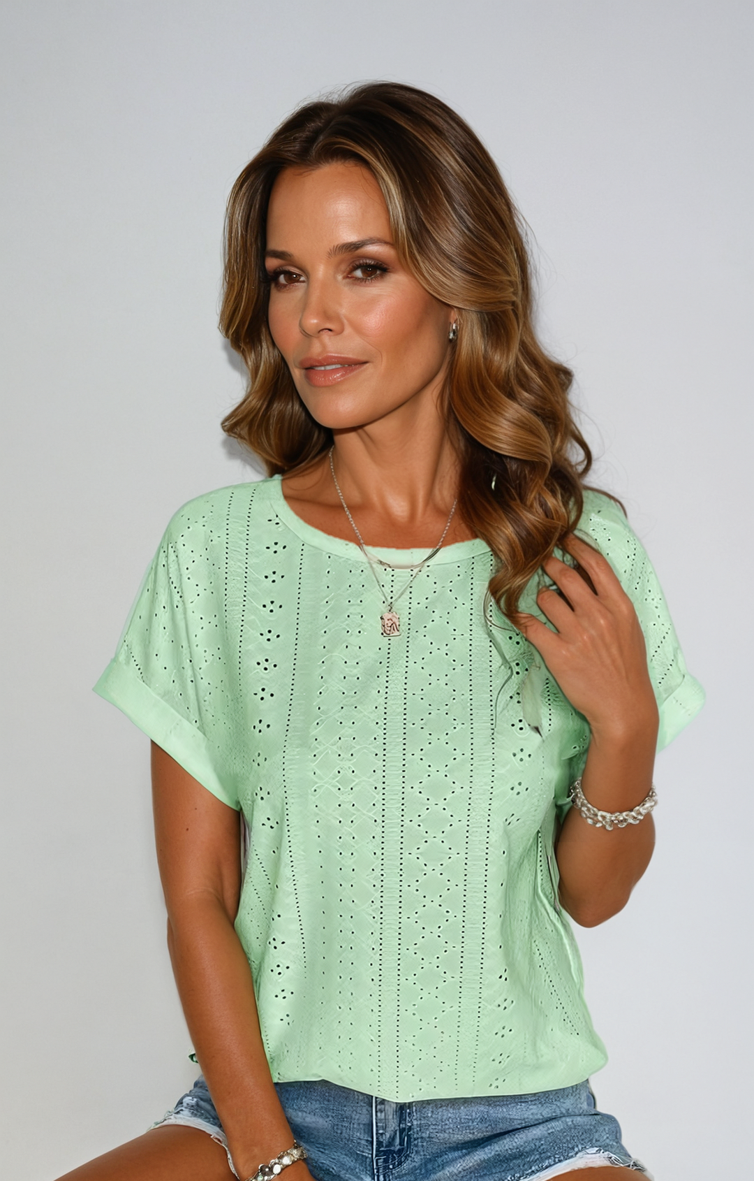 Riza™ - Lässiges Lochmuster Top