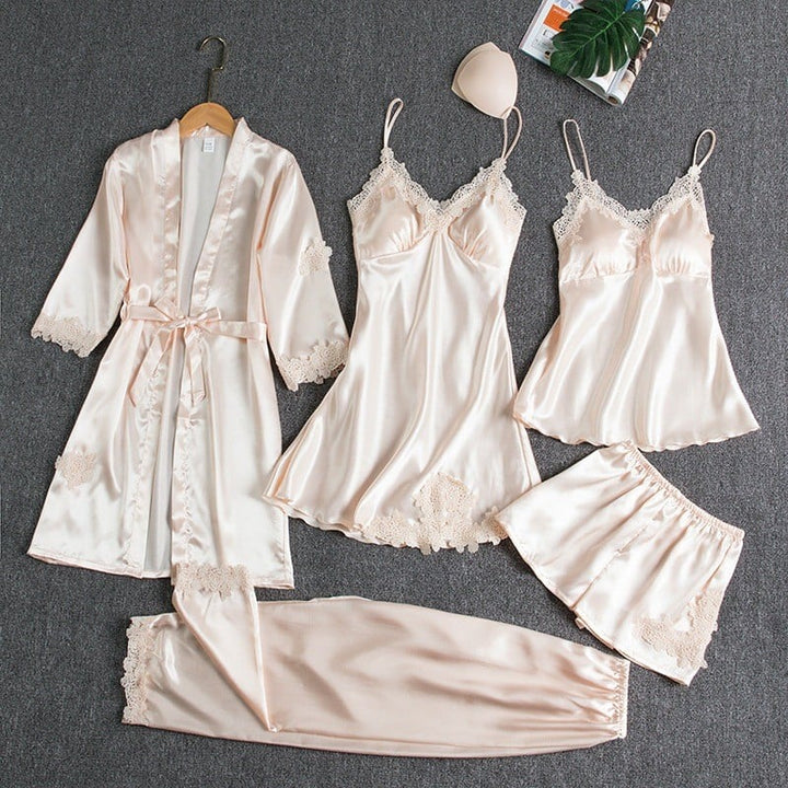 Luna™ - 5-teiliges Satin-Schlafanzug-Set