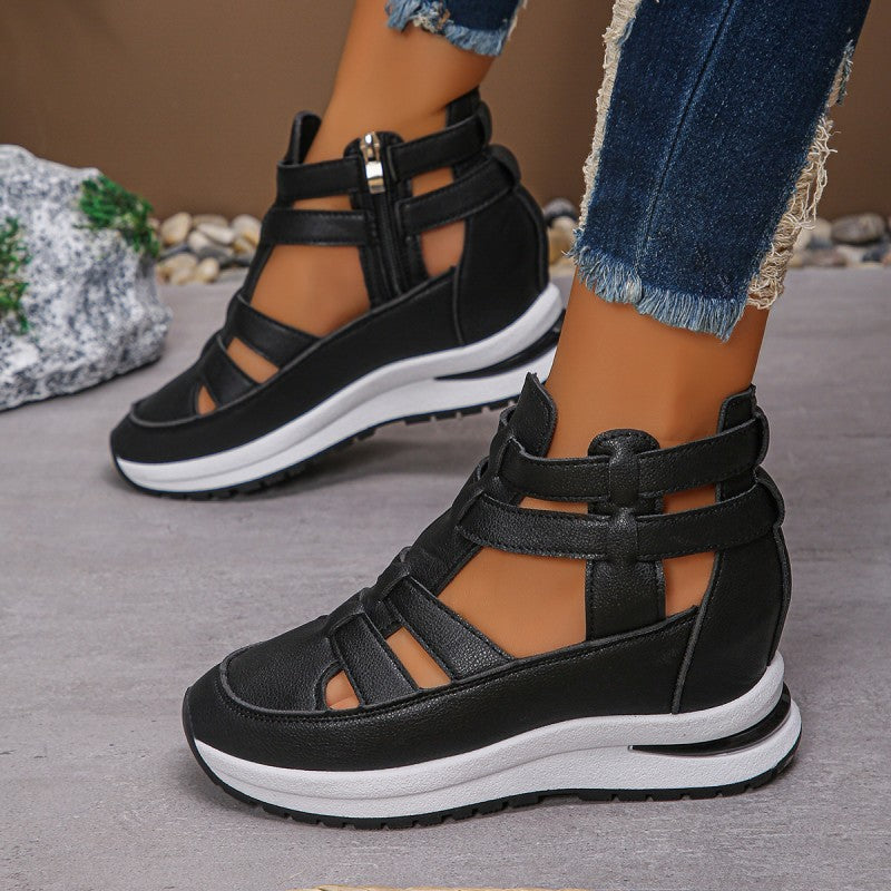 Leichte Keil-Sandalen mit seitlichem Reißverschluss für ultimativen Komfort