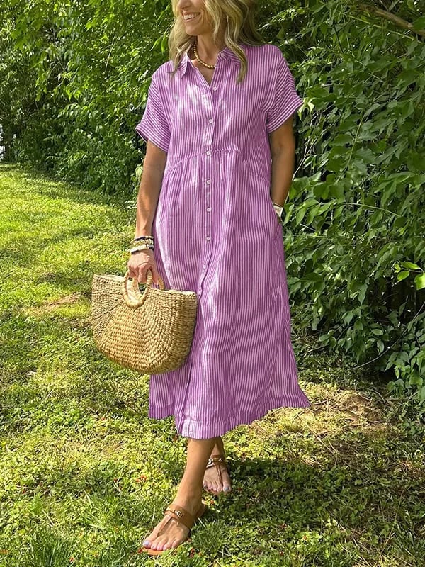 Cassie - Elegantes gestreiftes Kleid