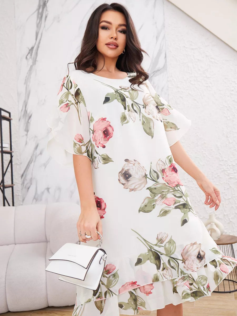 Camila™ – Elegantes Blumen-Chiffonkleid