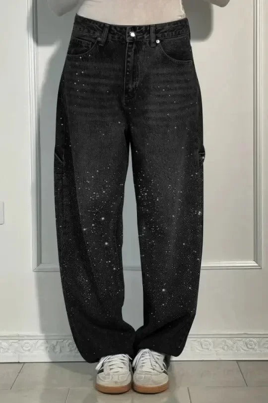 Violette™ - Hose mit hoher Taille und weiten Beinen und Knopftaschen