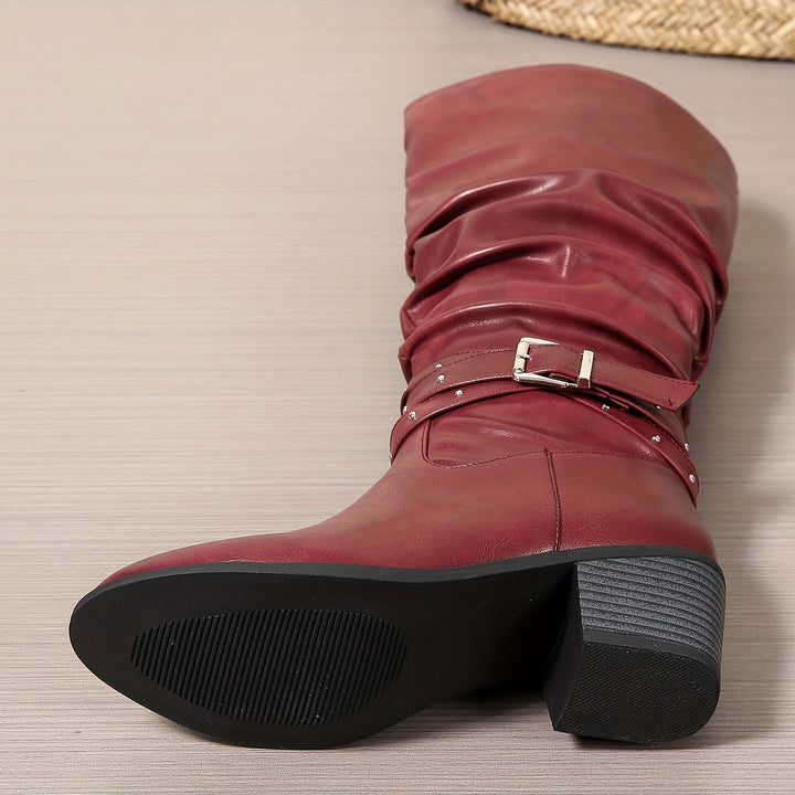 Ragnhild | Damen knöchelhohe Stiefel mit Schlappe und Schnallen-Riemen