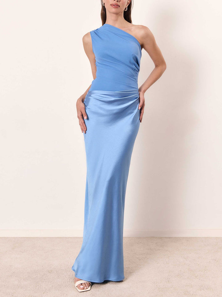 Anita™ | Schickes Ein-Schulter-Falten-Maxi-Kleid für Partys