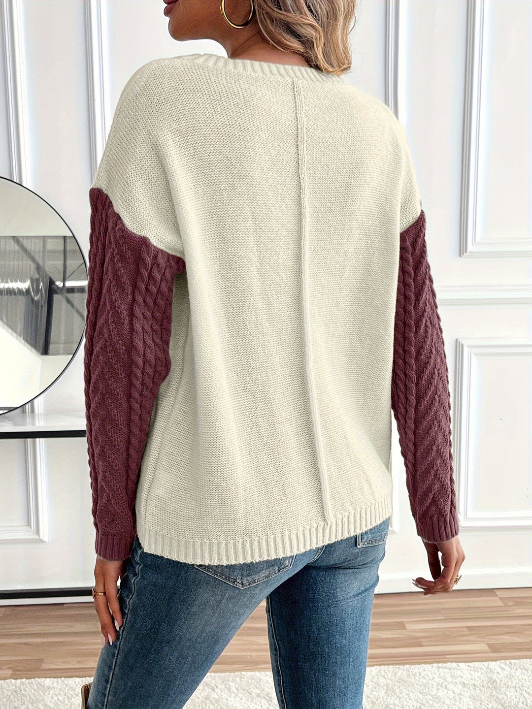 Delia | Pullover da donna con scollo rotondo e tasca