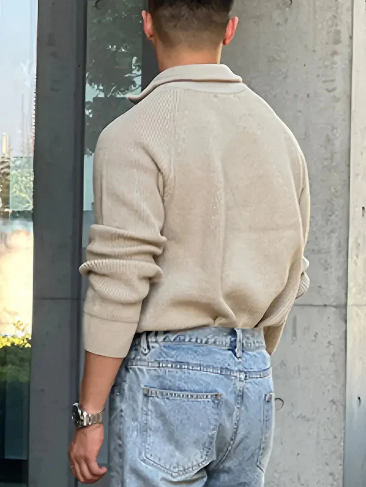 Brit & Boho™️ | Ethan Klassischer Strick-Zipper