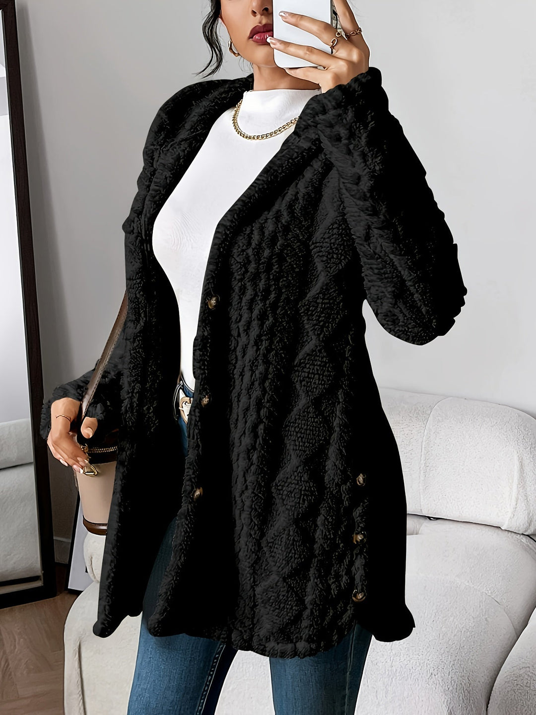 Chloe™ - Plüsch-Hoodie-Cardigan