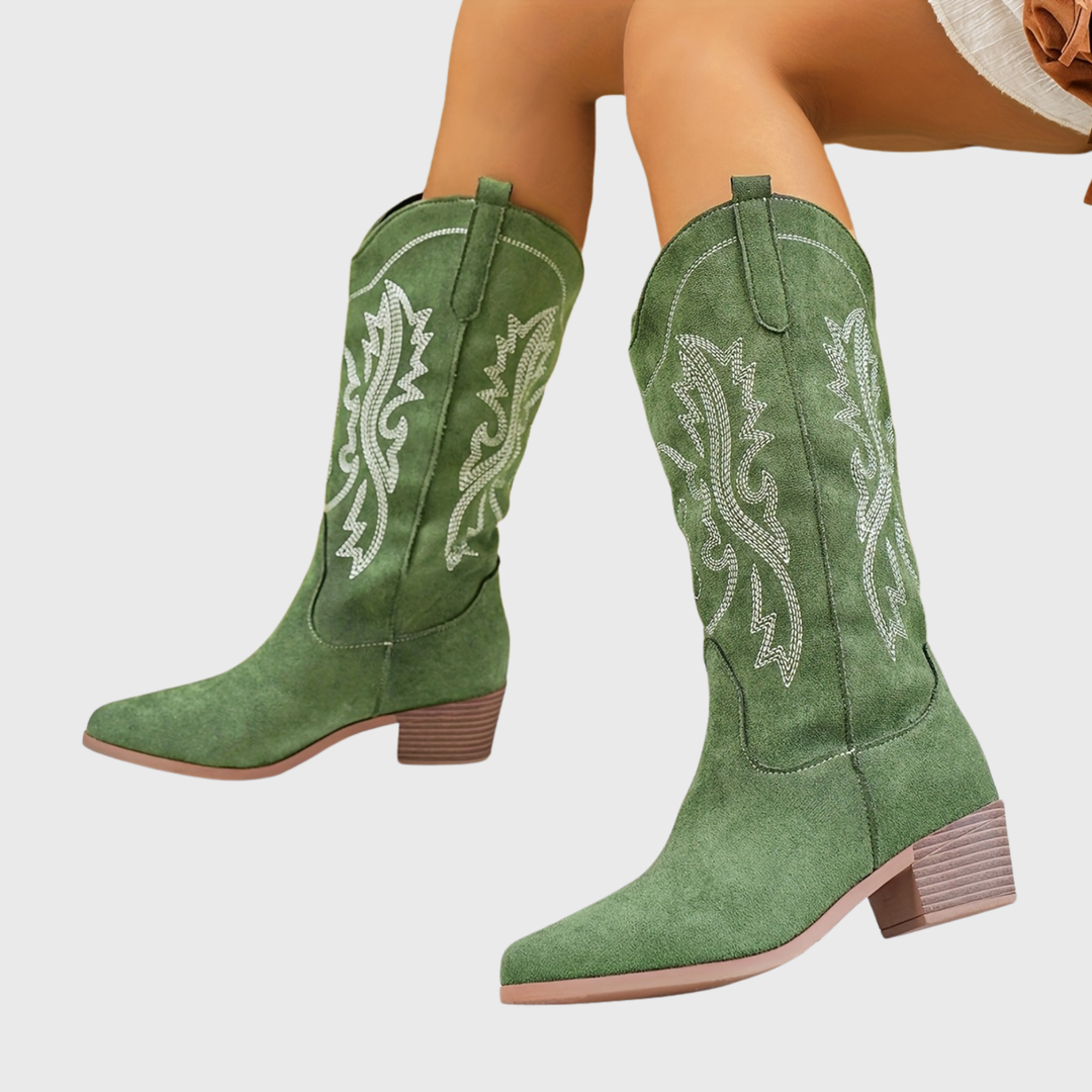Baylor | Women’s Western boots with a wide shaft and stacked block heel