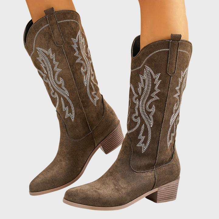 Baylor | Women’s Western boots with a wide shaft and stacked block heel