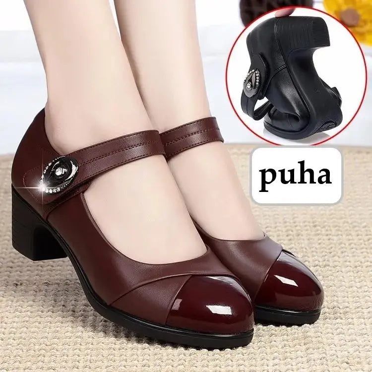 Millie™ - Damen Schuhe mit runder Spitze aus Leder