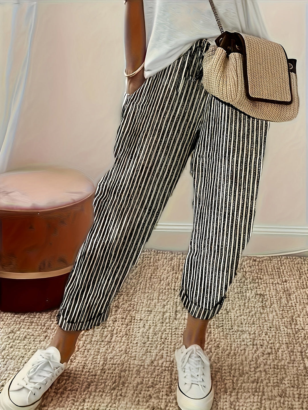 Elena™ - Gestreifte Hose mit weitem Bein
