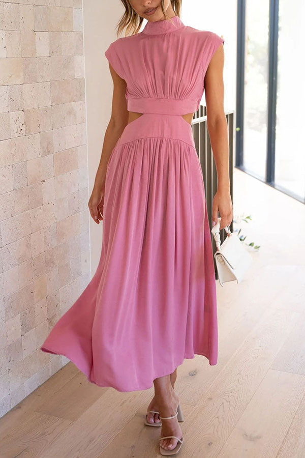 Quincy | Midi-Kleid mit Cut-Out und Taschen