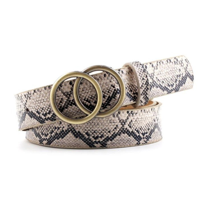 Damen Ledergürtel mit O-Ring-Schnalle