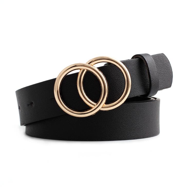 Damen Ledergürtel mit O-Ring-Schnalle