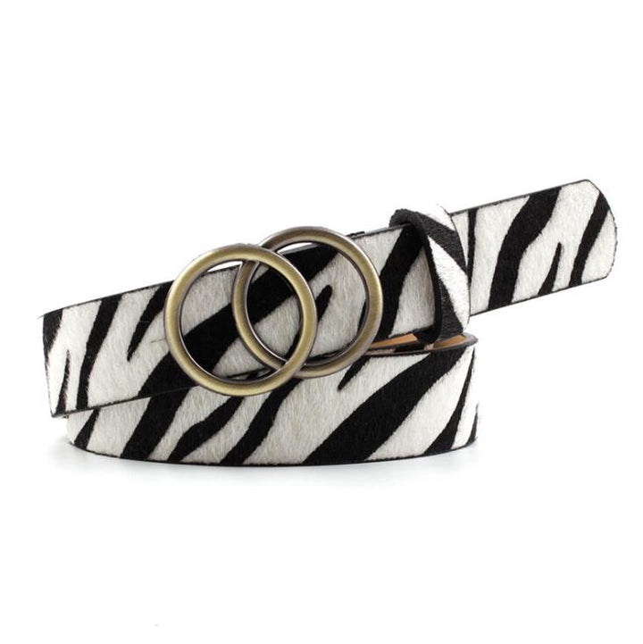 Damen Ledergürtel mit O-Ring-Schnalle