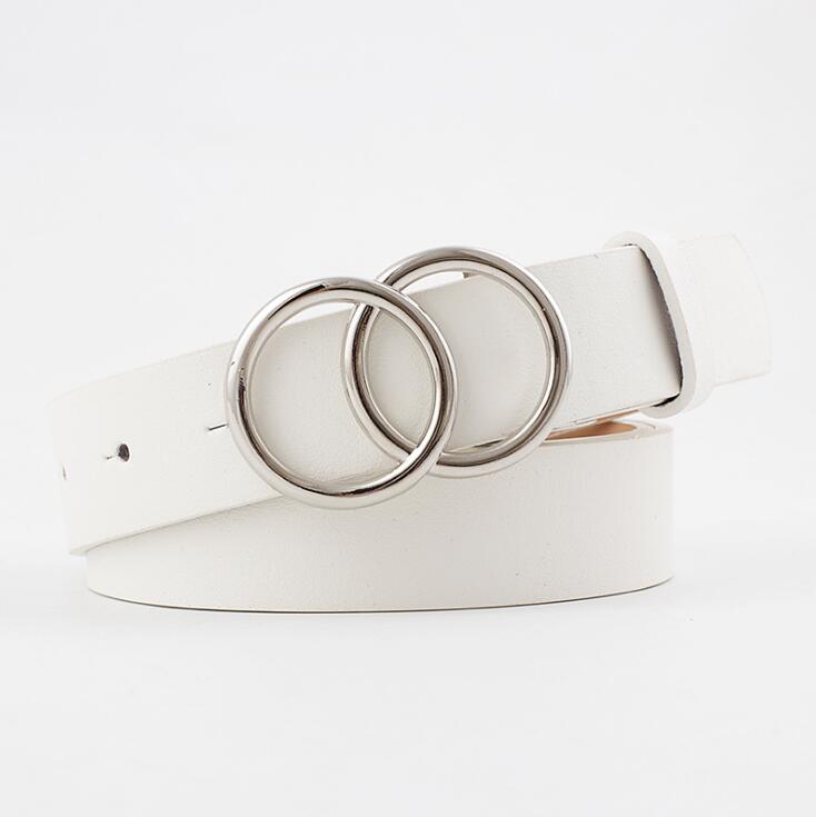 Damen Ledergürtel mit O-Ring-Schnalle