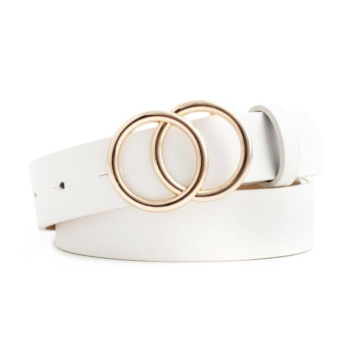 Damen Ledergürtel mit O-Ring-Schnalle