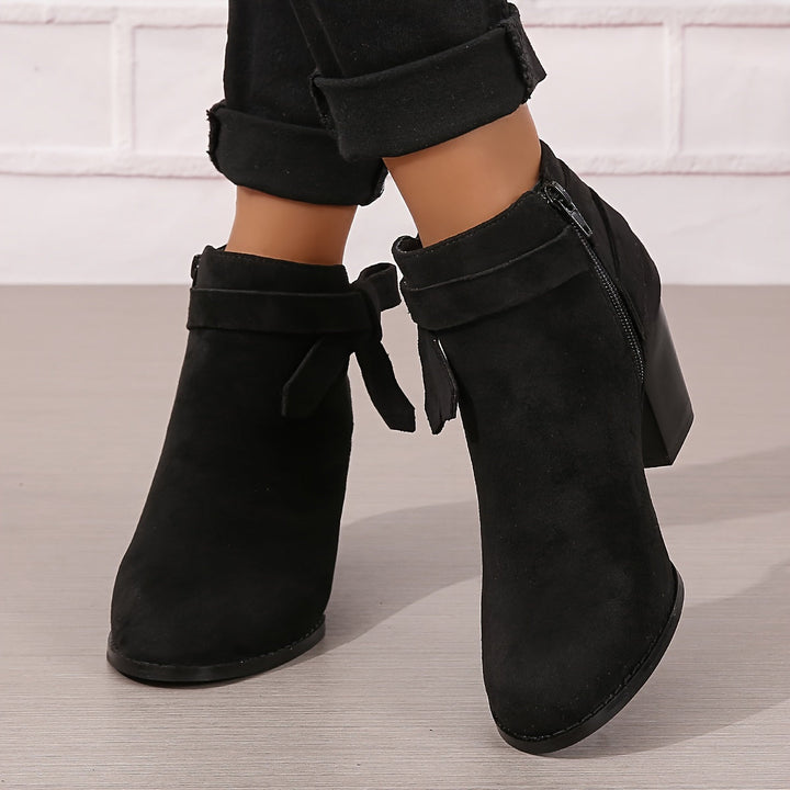 Heloise | Women's ankle boots with block heels and back tie detail