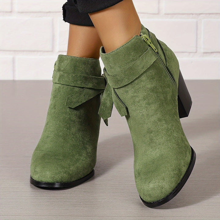 Heloise | Women's ankle boots with block heels and back tie detail