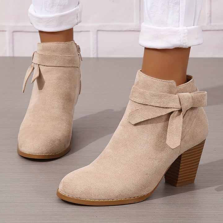 Heloise | Women's ankle boots with block heels and back tie detail