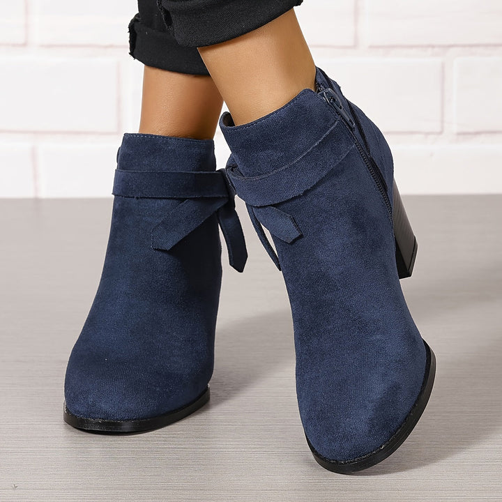 Heloise | Women's ankle boots with block heels and back tie detail