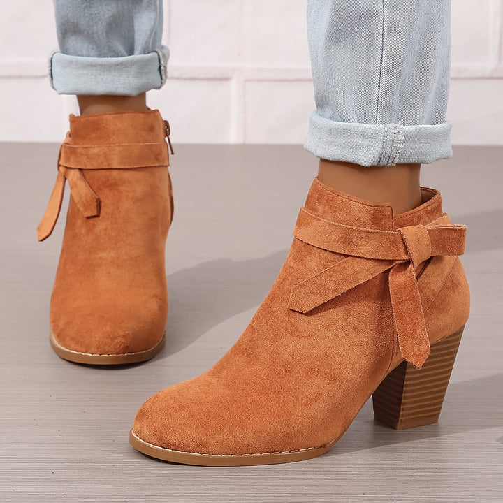 Heloise | Women's ankle boots with block heels and back tie detail