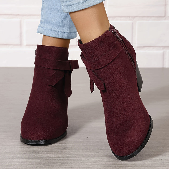 Heloise | Women's ankle boots with block heels and back tie detail