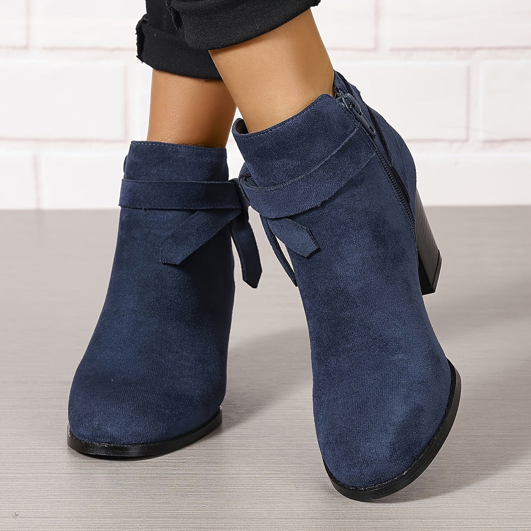 Heloise | Women's ankle boots with block heels and back tie detail