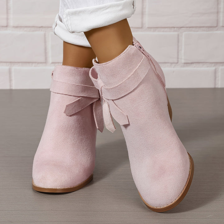 Heloise | Women's ankle boots with block heels and back tie detail