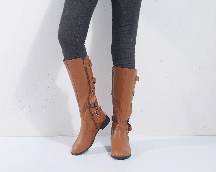 Kalinda | Damen knöchelhohe Reitstiefel mit Rückschnallen