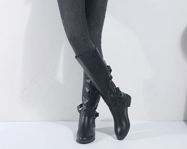 Kalinda | Damen knöchelhohe Reitstiefel mit Rückschnallen
