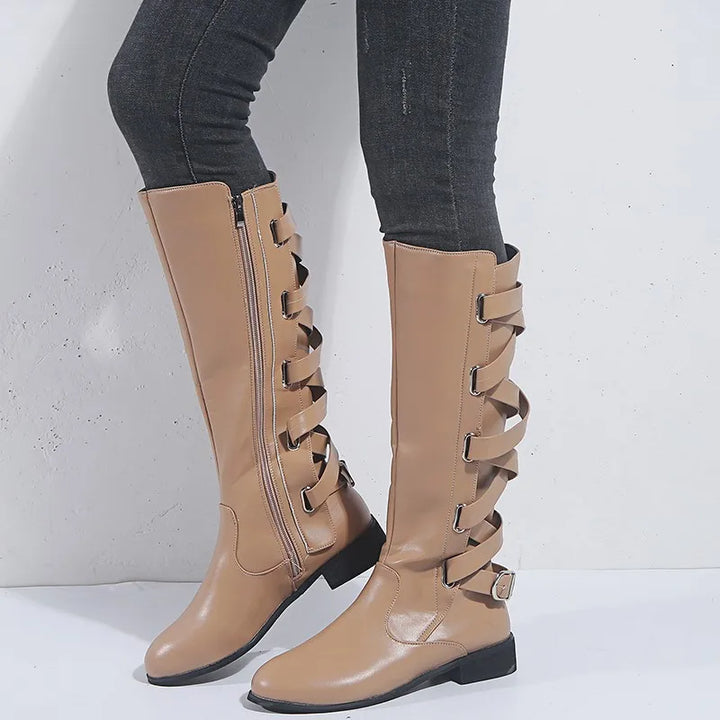 Kalinda | Damen knöchelhohe Reitstiefel mit Rückschnallen