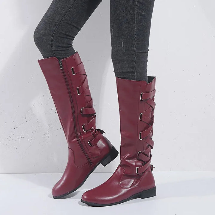 Kalinda | Damen knöchelhohe Reitstiefel mit Rückschnallen