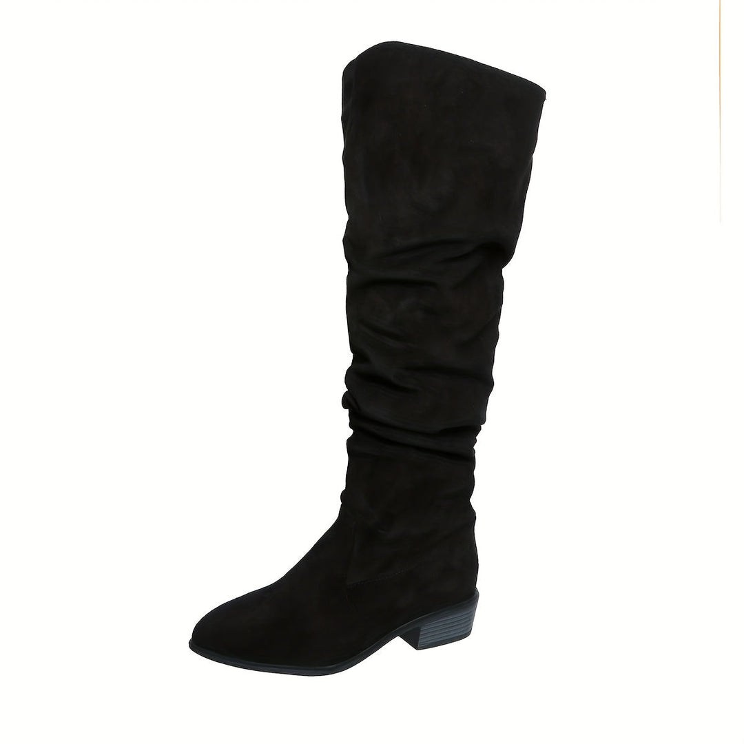 Jacinda | Damen Überknie-Stiefel mit niedrigem Blockabsatz