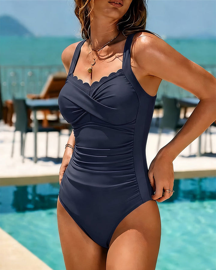 Lucia | Damen Slim Cross-Over Kostüm mit V-Ausschnitt