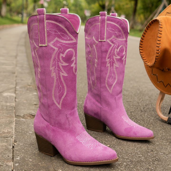 Blythe | Damen Western Cowboy Stiefel mit weitem Wadenbereich