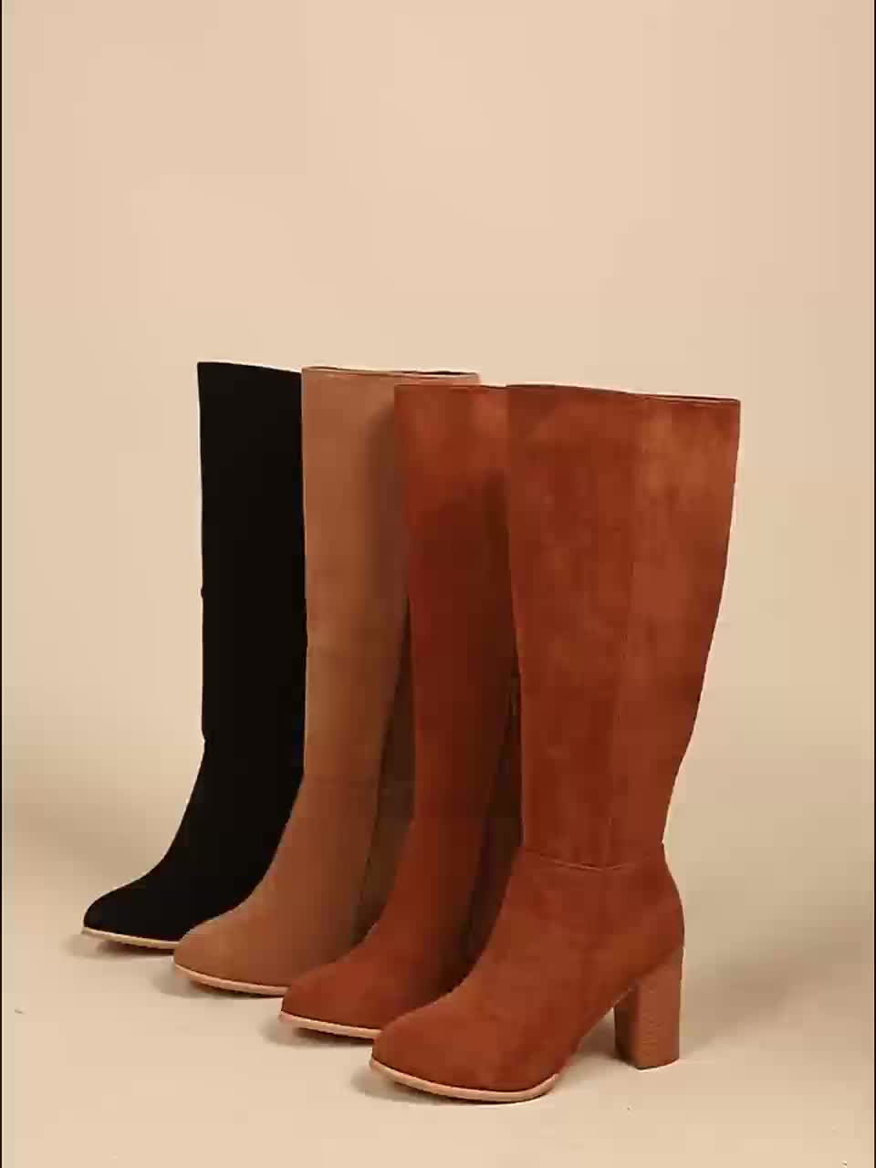 Walburga | Damen Weitwaden Western Cowboy kniehohe Stiefel mit Innenreißverschluss