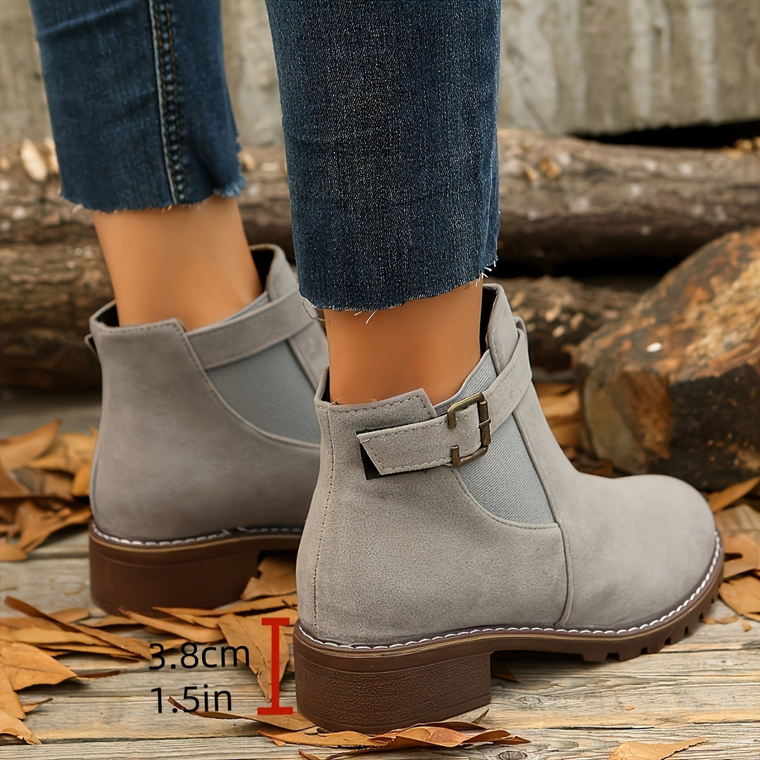 Brynn | Women’s ankle boots with a block heel and buckle strap