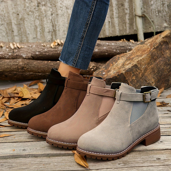 Brynn | Women’s ankle boots with a block heel and buckle strap