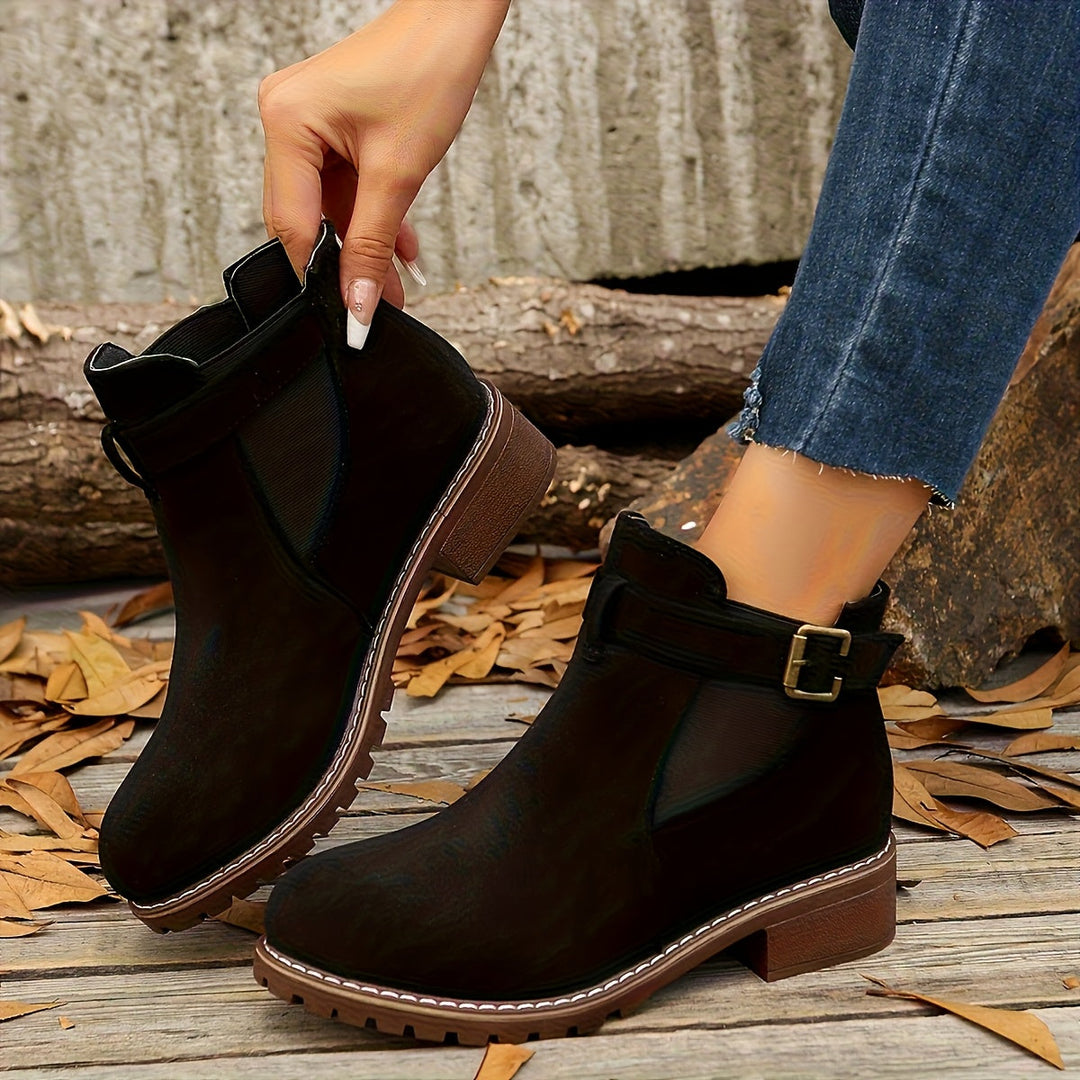 Brynn | Women’s ankle boots with a block heel and buckle strap