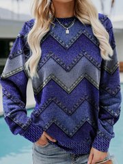 Sweat-shirt pour femme à col rond et manches longues