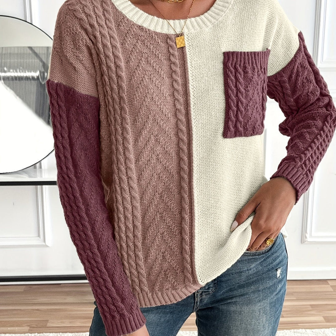 Delia | Pullover da donna con scollo rotondo e tasca
