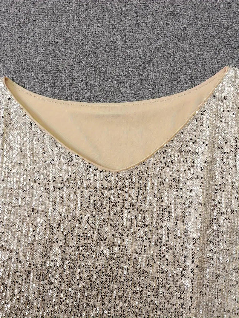 Kontrast Pailletten Partykleid