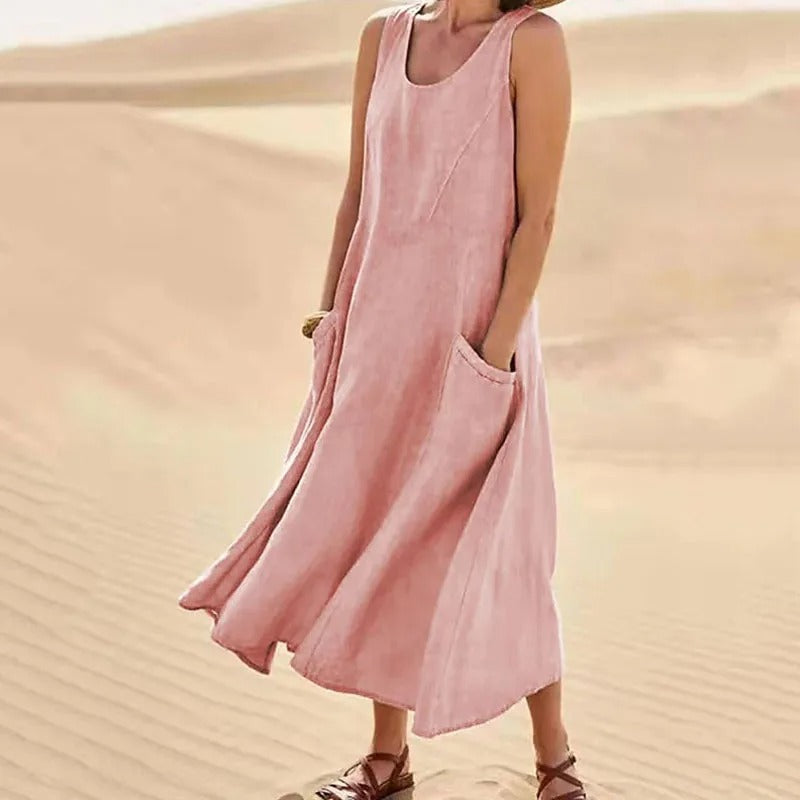 Tina™ - Sommer Leinenkleid