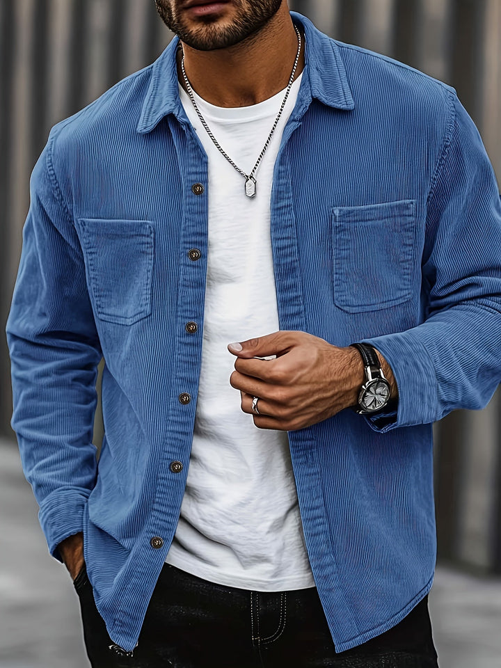 Bryce | Herren Langarm-Overshirt mit Taschen und Knöpfen